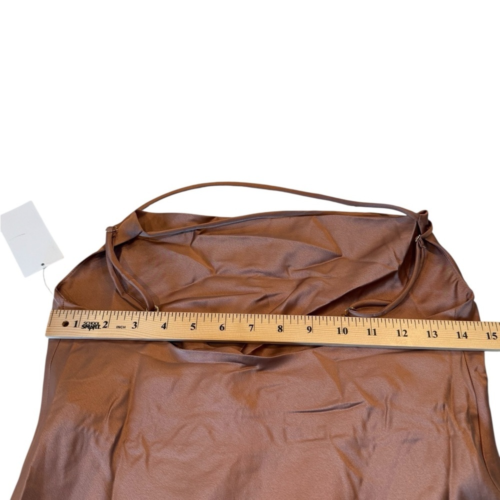 SHOW ME YOUR MUMU Verona Cowl Dress In Copper Luxe Satin NEW Size XS - Picture 8 of 15